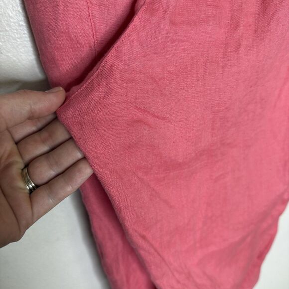 Marsh Landing Pink Linen Pull On Pants Lagenlook Beach Casual Women’s Small - Picture 6 of 9